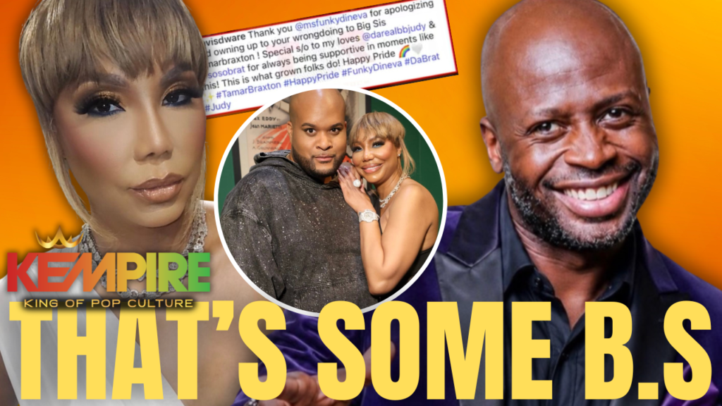 Funky Dineva responding after Tamar Braxton's cousin Travis captioned their Atlanta makeup video as an apology