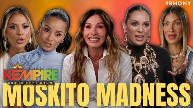 Carole Radziwill smiling at center, flanked by RHONY Season 16 castmates, above the words Moskito Madness